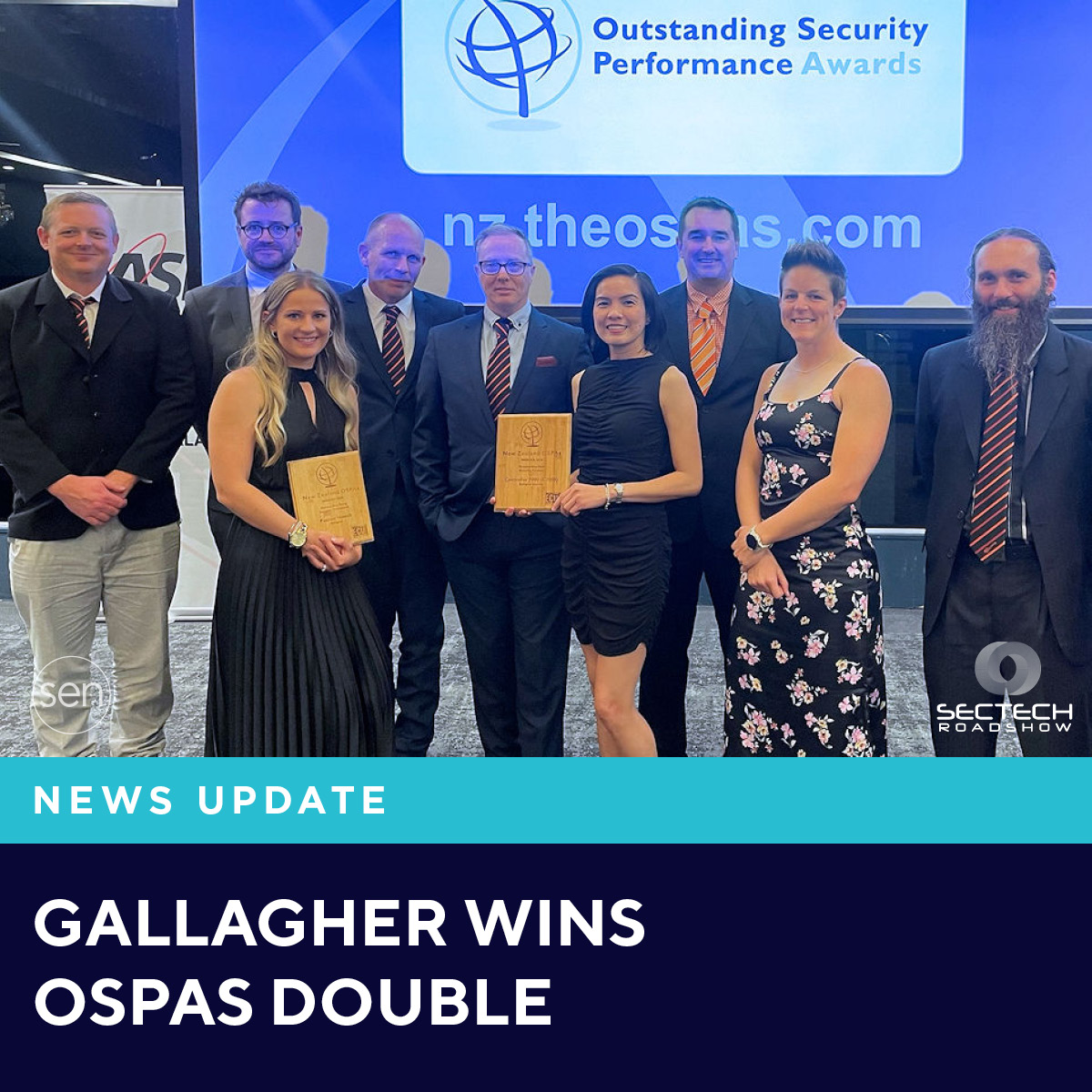 sen.news/gallagher-wins…
'Gallagher Security won a double at the 2024 NZ OSPAs for Outstanding New Security Product and Outstanding Young Security Professional.'
#accesscontrol #entrancecontrol #readers #liftcontrol #ospas #managementsolutions #alarms #automation #sen
