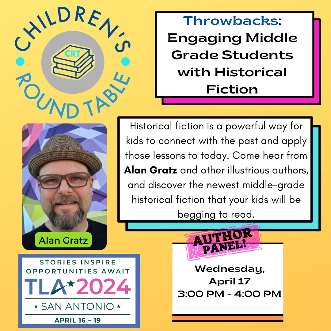 DON'T MISS IT! In one hour! 2nd floor, room 212! Don't miss 'Throwbacks: Engaging Middle Grade Students with Historical Fiction'! #txla24