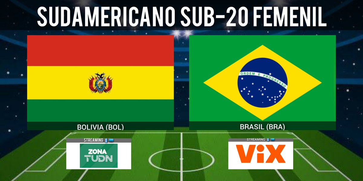 #Sub20Fem - #EllasEnVIX Bolivia 🆚 Brasil 🕢 19:30 hrs ET 📱 🖥 @Zona_TUDN en @VIX (USA) 🎙 @cantogoles 🎙 @AnaCatyHdz