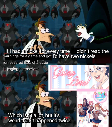 princeof_ithaca's tweet photo. so… #goinglivegame and #ddlc am i right? https://t.co/7cVks4LbQa