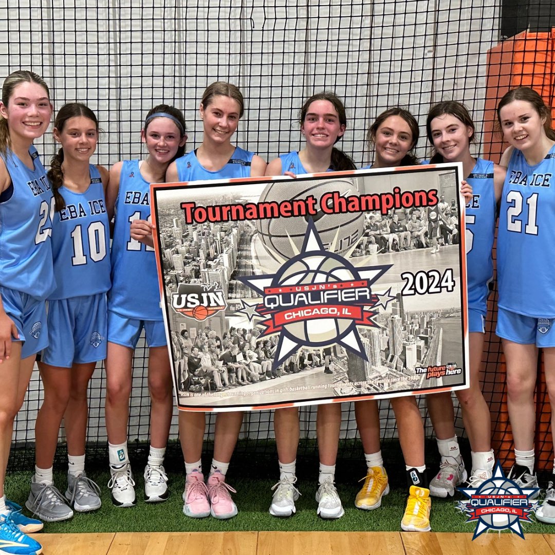 USJN's tweet photo. Congrats to our tournament champs in Chicago this weekend! 🏆 

🏀 @eba_ice 
🏀 @M14Hoops_Girls 
🏀 @pcf24up 
🏀 @FVForcegbb 

#TheFuturePlaysHere https://t.co/OCJFubH9bH