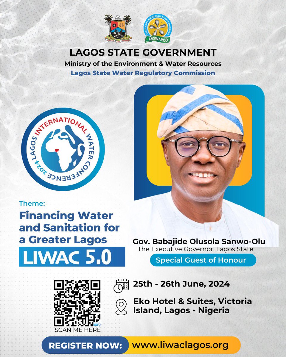 Hurry! Register now✅. Visits liwaclagos.org before it’s too late. Don’t miss it! <a href="/followlasg/">The Lagos State Govt</a> <a href="/LASWARCO/">Lagos Water Regulatory Commission 09061110066</a> <a href="/Iiwaclagos/">Lagos International Water Conference</a>