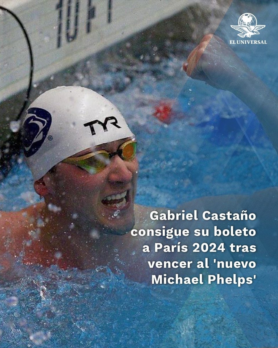 #OrgulloMexicano 🇲🇽 El nadador mexicano, Gabriel Castaño, consiguió calificarse a los Juegos Olímpicos de París 2024 luego de imponerse a Caeleb Dressel, quien es apodado como el 'nuevo Michael Phelps'🏊‍♂️
👉 tinyurl.com/3xpjtapz