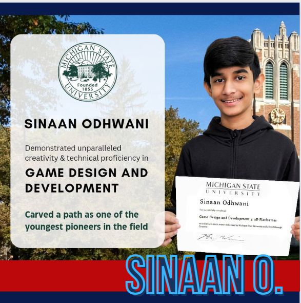 Meet Sinaan Odhwani. At just 12 years old, Sinaan earned a certification in game development from Michigan State University. Read more about Sinaan here: bit.ly/3HL1lH1
 #thekeystoneschool #onlinelearning #livewhilelearning #schoolchoice #kipspack #runningwiththepack