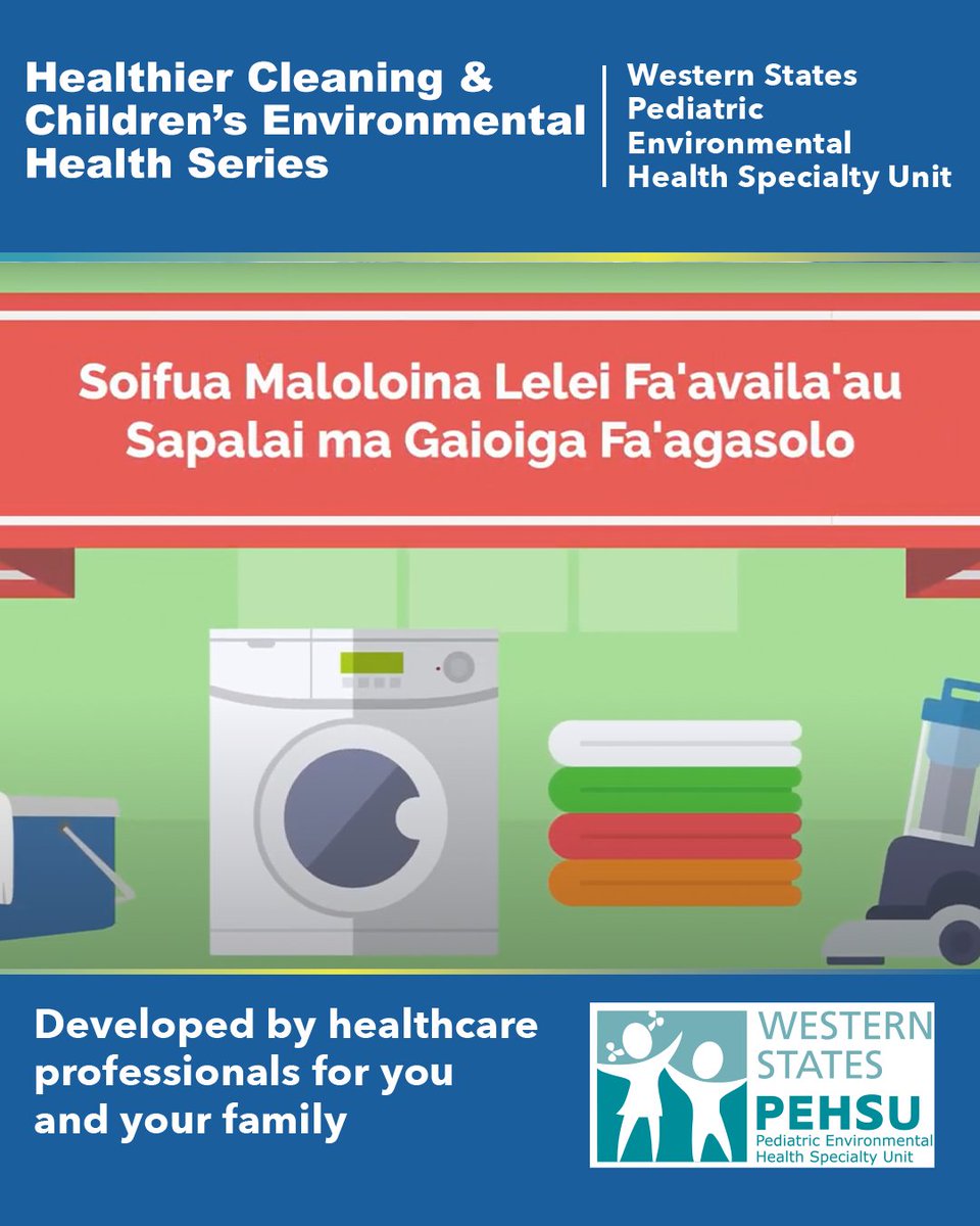 Now available in Samoan: Soifua Maloloina Lelei Fa'availa'au Sapalai! In formal childcare, #disinfecting surfaces is necessary but also harmful if done improperly. Watch our Healthier Environment videos for safer practices: bit.ly/3UZqip7