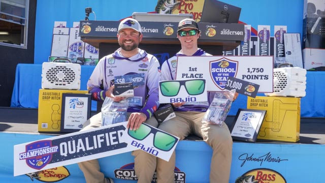 Nicholas Dumke & Easton Fothergill from 2nd ranked Montevallo win the Hartwell Slam!

#BassProShops #AFTCO #AnyFishAnyWater #Rapala #CrushCity #13Fishing #MYOL #Turtlebox #LIVEFREE #MyBajio #BajioBass #TrailerValet #MoveForward #MoveWithUs #VisitAnderson #WeAreCollegiateBass