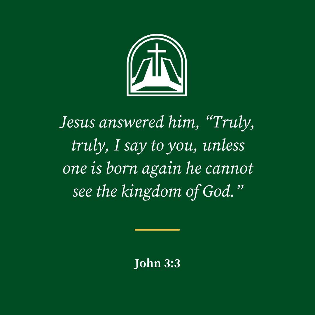 Jesus answered him, “Truly, truly, I say to you, unless one is born again he cannot see the kingdom of God.” (John 3:3)