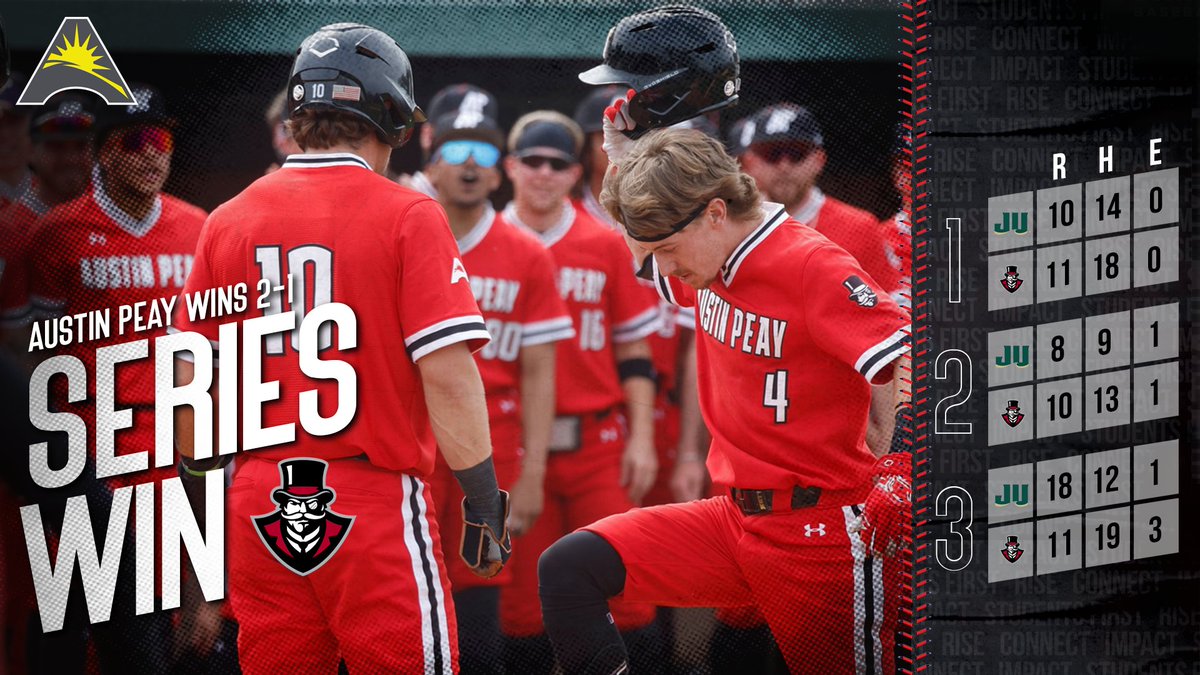 SERIES WIN ⚾️ @GovsBSB wraps up the weekend with an #ASUNBSB series victory over the Dolphins! 💯 #ASUNBuilt | #LetsGoPeay