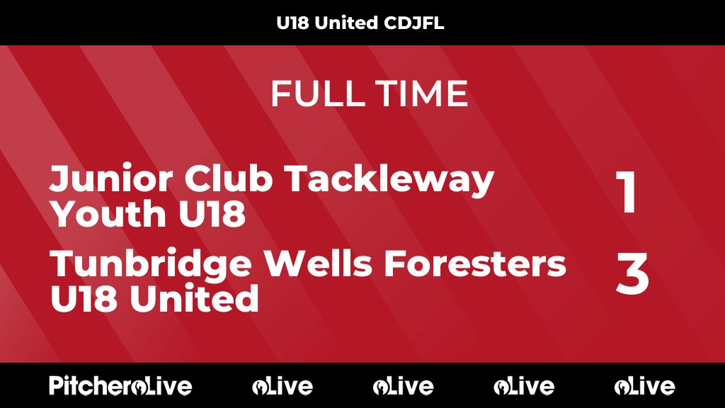 FULL TIME: Junior Club Tackleway Youth U18 1 - 3 Tunbridge Wells Foresters U18 United
#JUNTUN #Pitchero
forestersfc.com/teams/124366/m…