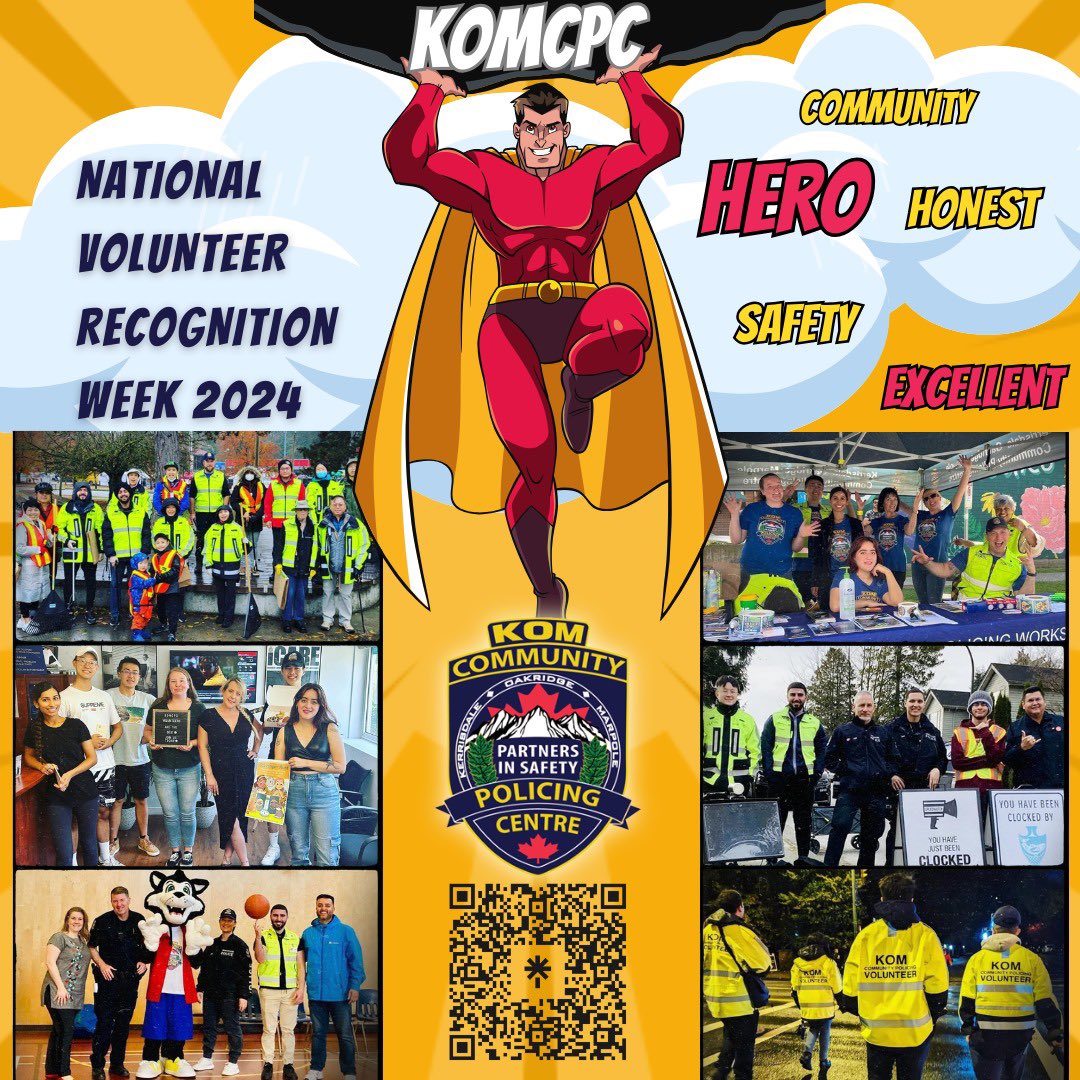 #NationalVolunteerRecognitionWeek2024! 🥳👮🏽

We would like to give a big #ShoutOut to the #KOMCPC #volunteers! Their #dedication brings #CrimeControl & #community building opportunities, bringing people #together and creating a sense of #belonging. 🫶🏻😊

#VanCommunityPolicing
