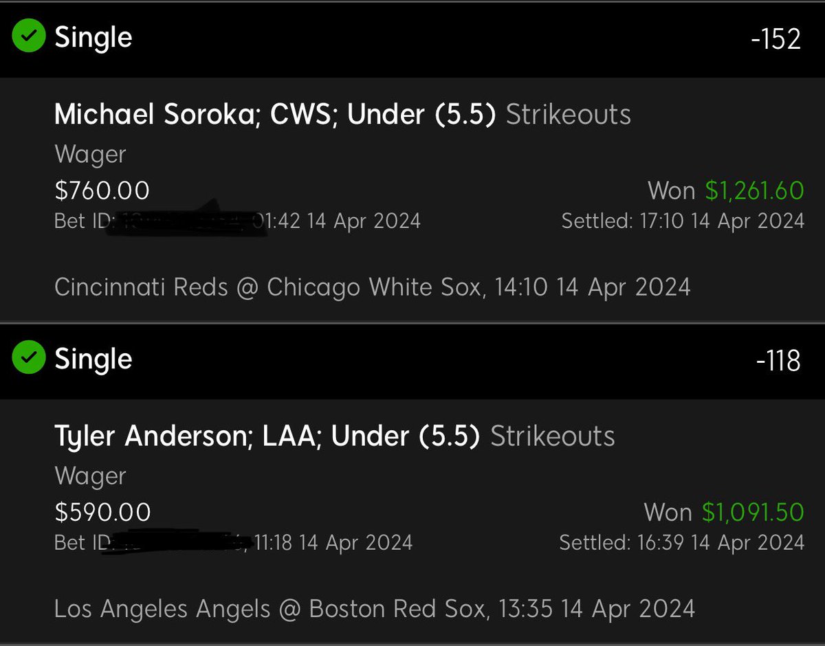 Our academy bets went 13-2 today 🔥💰for a +10.5 unit profit on the day. Our bets are now 21-5 over just the last 2 days. Use the link in our bio NOW to get every pick and start winning with #PBA 1st 2 weeks are free 👀 Brayan Bello o4.5 K’s ✅ Alex Wood u16.5 Outs ✅ Michael…