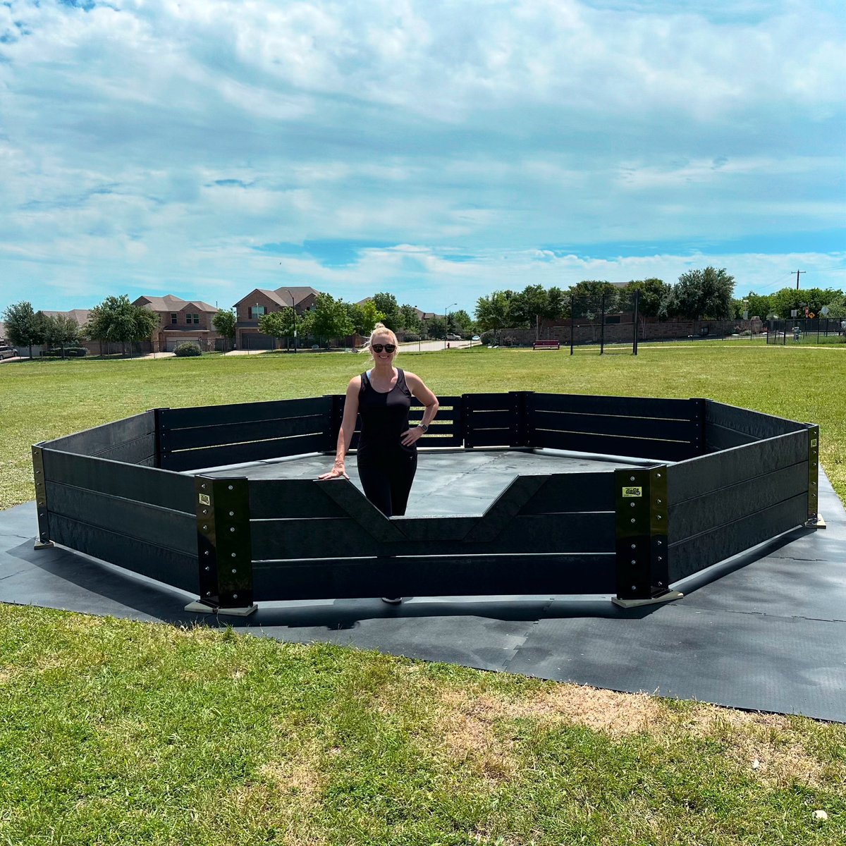 Thank you to our building team that helped me build this Gaga Pit for our students! And thank you to @gagaballpits for this amazing new piece of equipment for PE and recess! #PhysEd