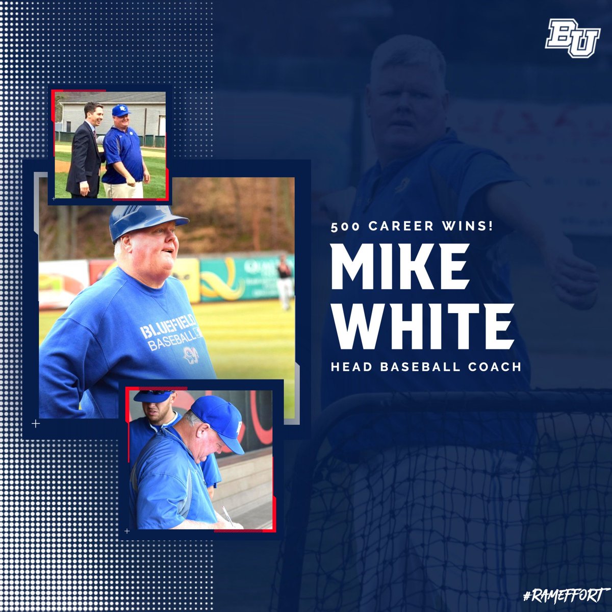 Congratulations to head baseball coach Mike White on his 500th coaching victory, a 14-13 walkoff win against KCU.