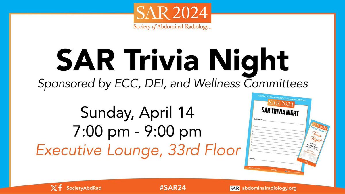 Next at #SAR24—Be sure to catch Trivia Night sponsored by ECC, DEI, and Wellness Committees!