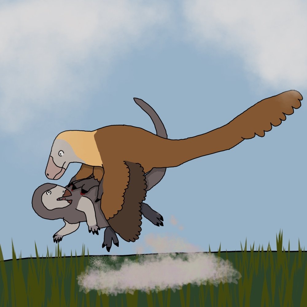 Arlo pouncing on his prey 

#paleoart #paleoartwork #cartoonartist #cartoonart #cartoonartstyle #myart #myartwork #myartstyle #digitalart #digitalartwork #twitterartist #illustrationart #animalcompanion #hunting #pouncing #huntingforfood #newdinosuaroc