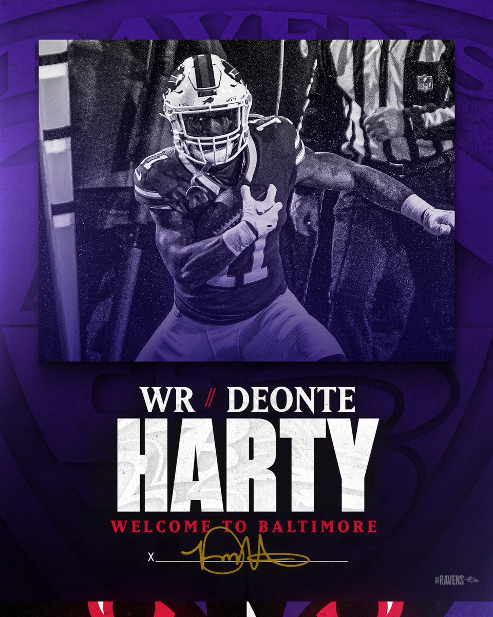 Ravens's tweet photo. We have signed WR Deonte Harty‼️ https://t.co/6CDXP5bTtX