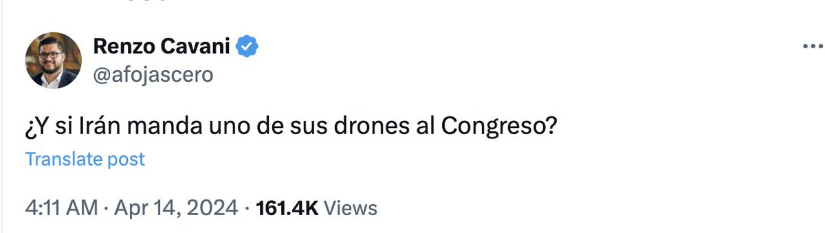 elhigadodmarita's tweet photo. Este sujeto es "prosor" en la Universidad "Católica" del Perú. Los drones Shahed 136 tienen ojivas explosivas de 50 kilogramos. Causan importantes daños en las infraestructuras que tenga como objetivo.
¿Su tuit propone que se destruya un edificio de gobierno? ¿Y mate a personas? https://t.co/4snIifkrHI