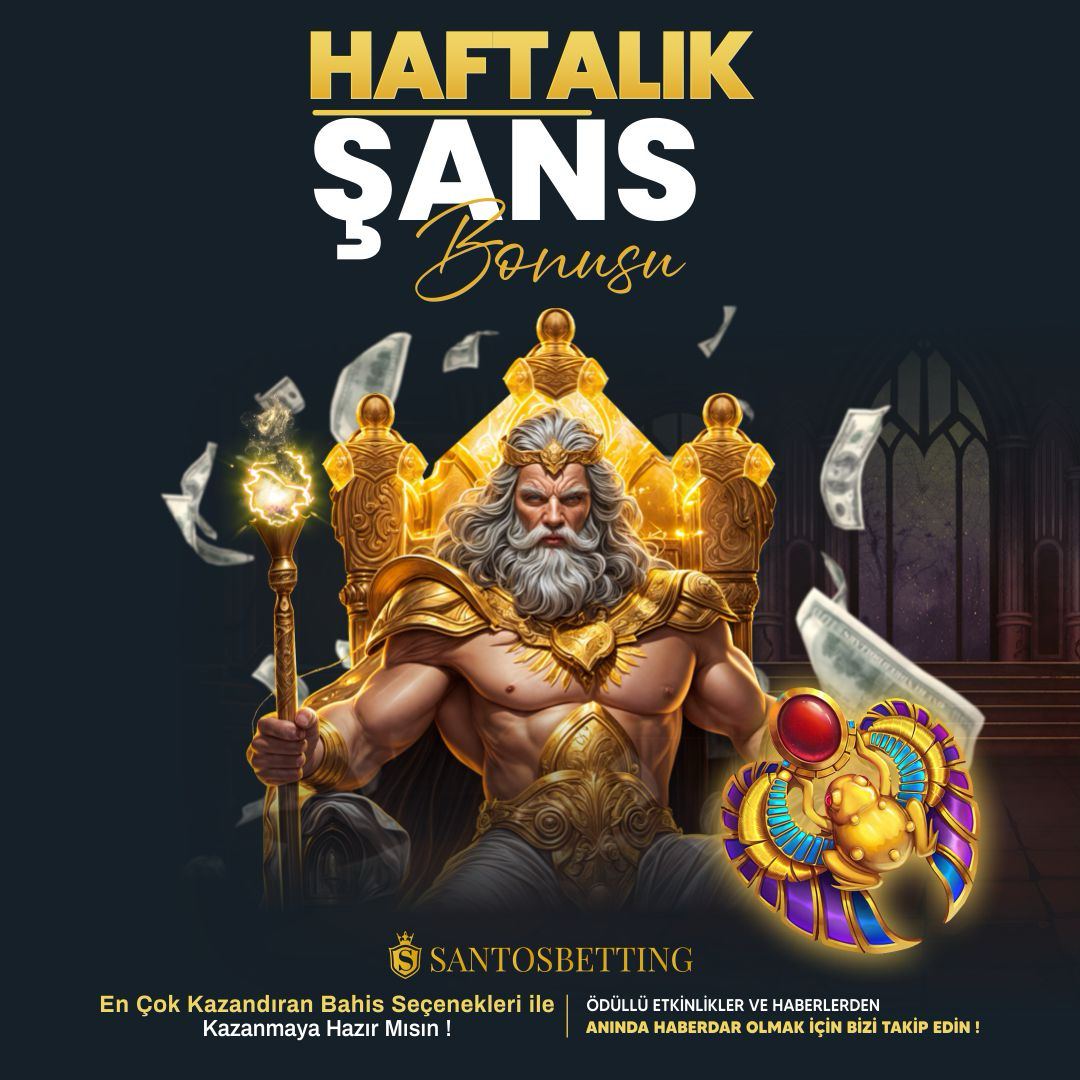 🔔 HAFTALIK ŞANS BONUSU SANTOS BETTİNG'DE ! 🍀 Alacağınız tüm bonuslara ek olarak Haftalık Şans Bonusu Santos Betting'de ! 🗓Pazartesi'nden Pazar gününe kadar tüm hafta boyunca kaybınıza ek şans bonusu talep edebilirsiniz. 📲Santos Giriş t2m.io/5FrnhM1