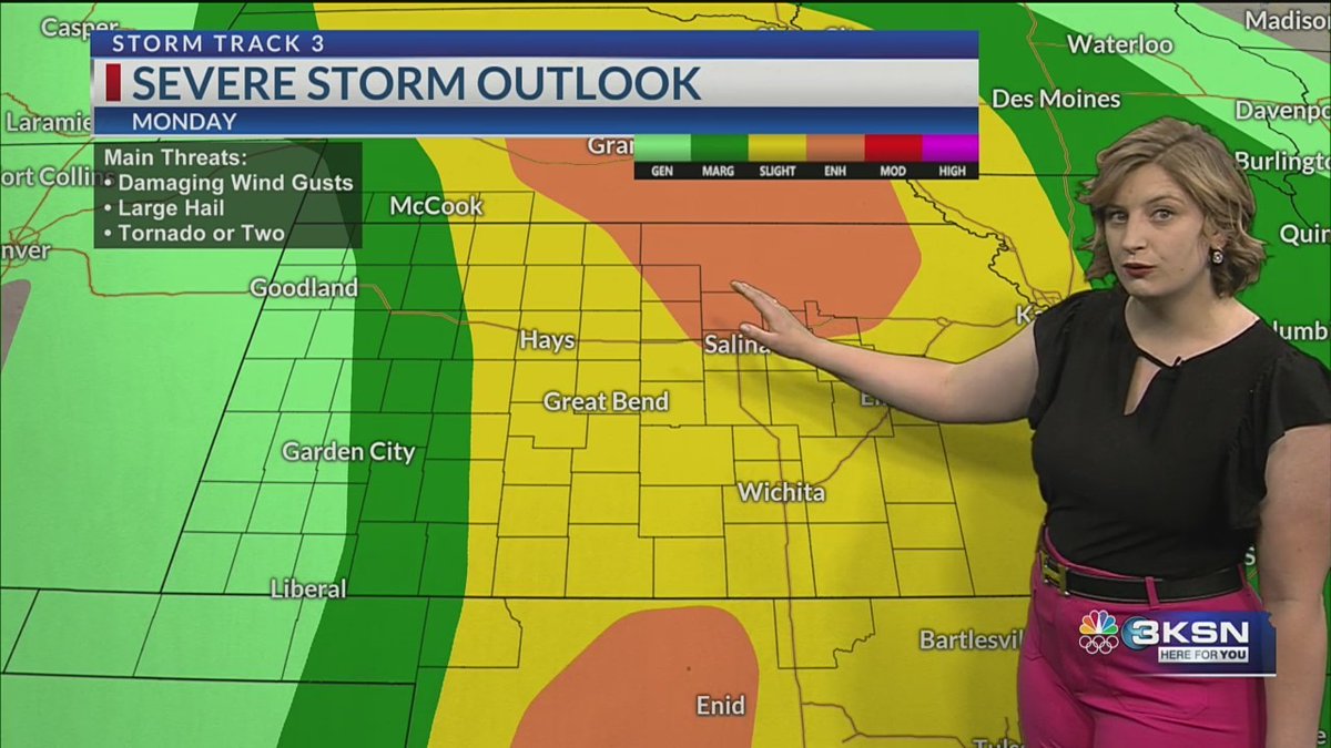 Fire weather concerns increase tomorrow as strong winds return to the region. Temps will climb into the 80s by the afternoon. All of the ingredients will be in place for any storm that forms to become strong to severe. ksn.com/weather/weathe… @KSNNews @KSNStormTrack3 #kswx