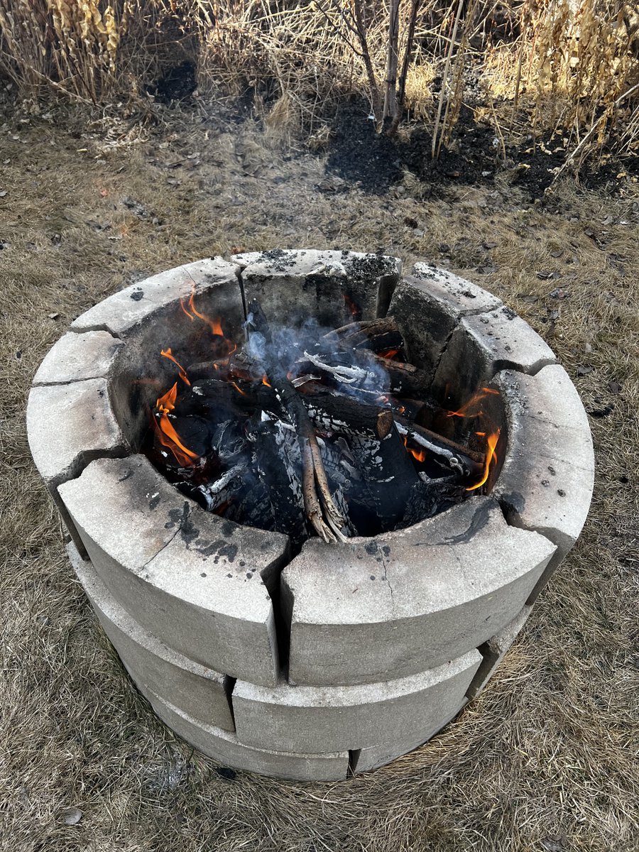 First firepit of the year before snow happens on Monday