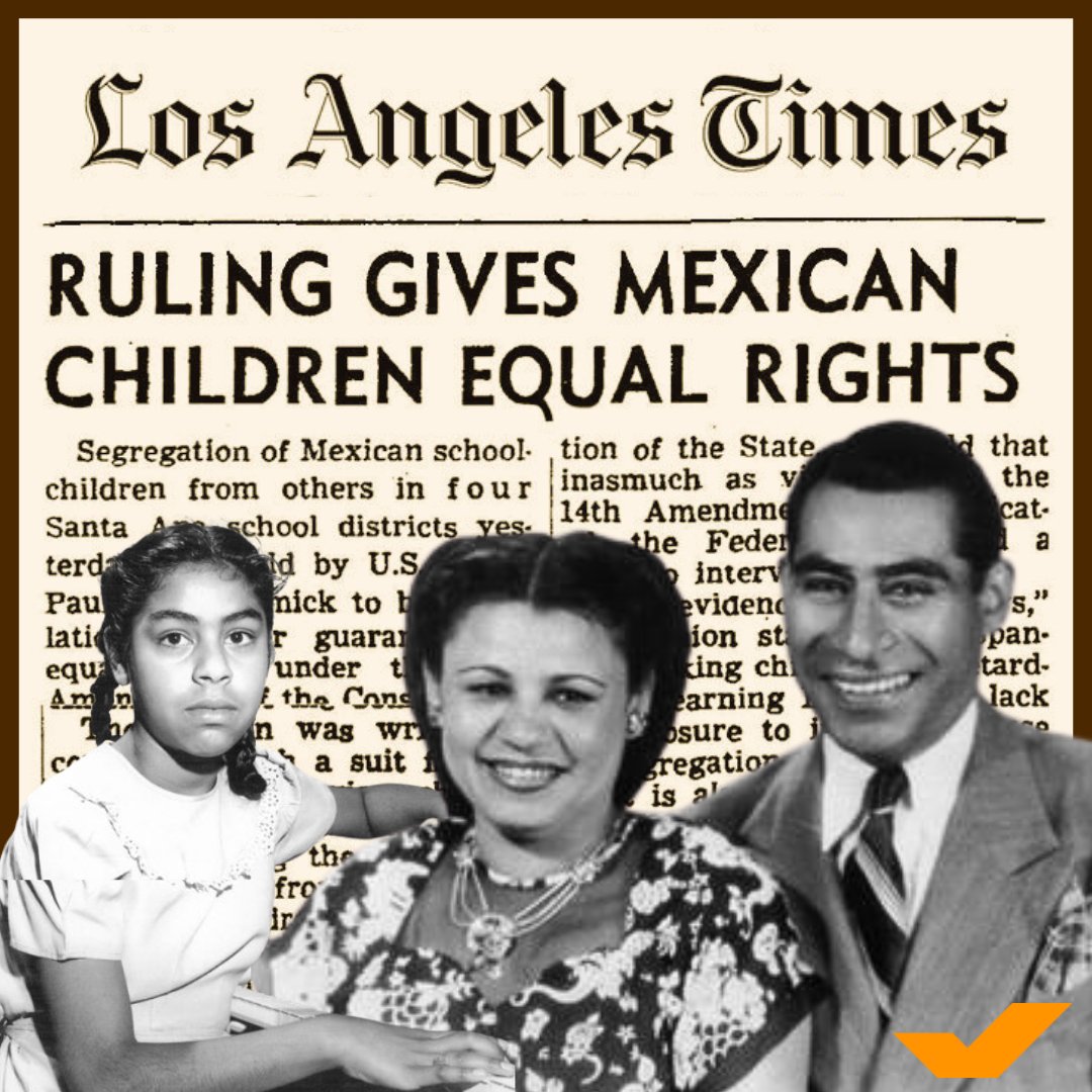 Today marks the 77th anniversary of Mendez v. Westminster School District (1947) — the first case of school segregation being successfully challenged in federal court. This decision paved the way for the landmark Brown v. Board of Education decision less than ten years later. 🙌🏽