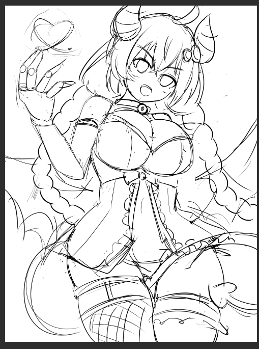 悪魔あかりちゃ雑ラフ 