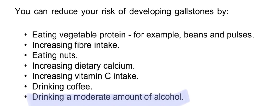 so ur telling me that in future to not get gallstones i have to get drunk more often?? A win for me💪😊