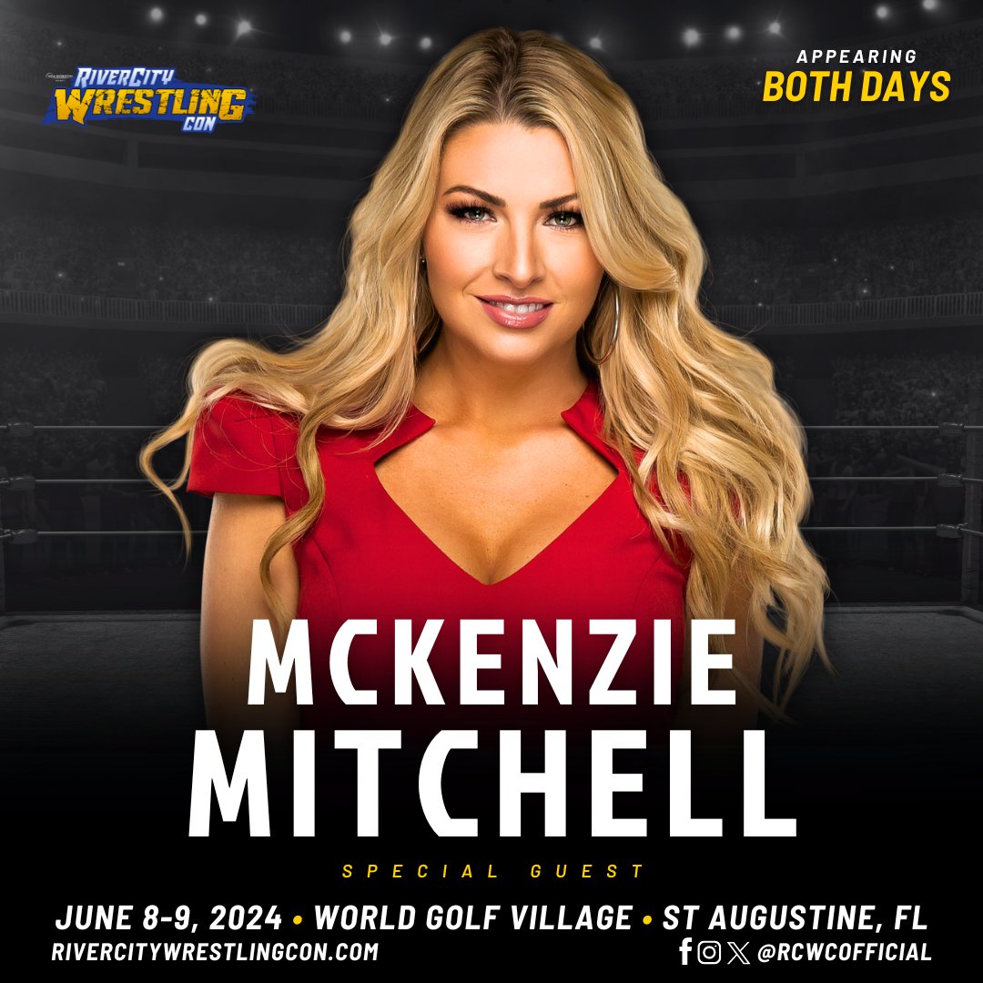 .@mckenzienmitch officially joins #RCWC Weekend! Get your tickets and more through rivercitywrestlingcon.com/tickets. #StAugustine