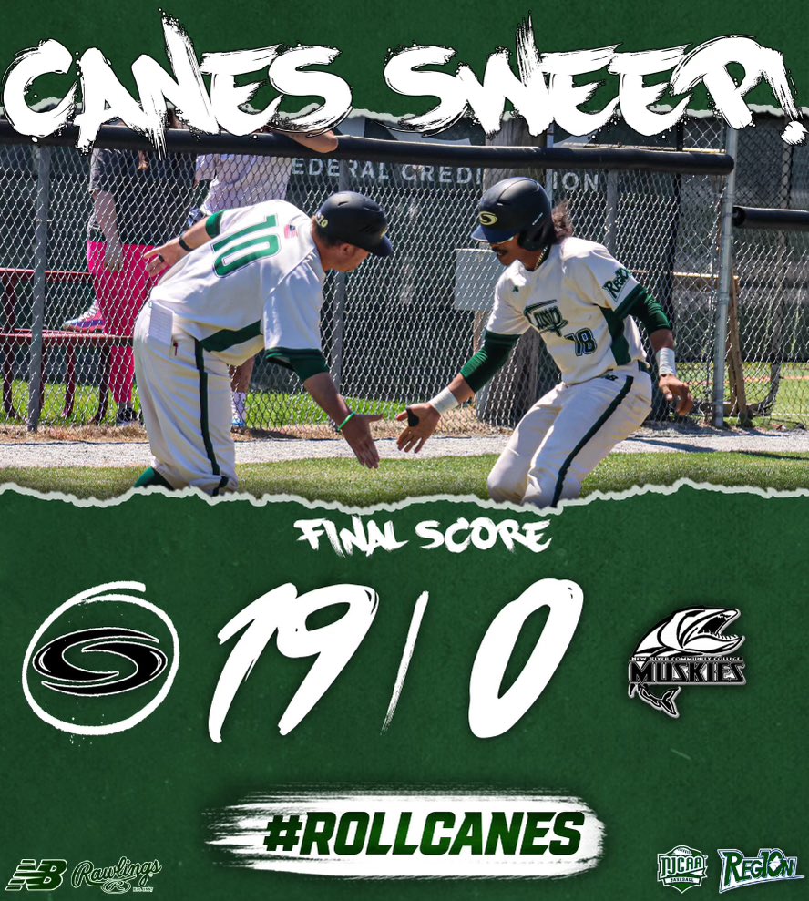 🔥🔥IT’S A SUNDAY SWEEP🔥🔥 The #6 Hurricanes finish off the sweep of New River CC in convincing fashion. Back at it Wednesday in Hampton vs. Apprentice School at 2PM. #AAA