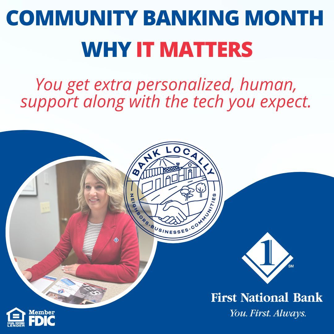 e_fnb's tweet photo. April is Community Banking Month...Most community banks offer the same array of services, from mobile apps with mobile check deposit to nationwide ATM networks and more, often times with lower fees than larger banks. And we are just a phone call, email, or chat away to help... https://t.co/B3glyrATTL