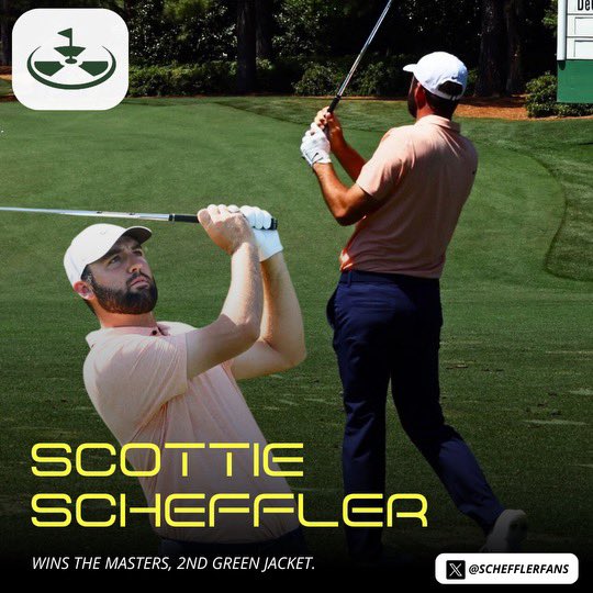 🏆🌺🏆 ON TOP OF THE WORLD — World #1 Scottie Scheffler has won #TheMasters, claiming his second green jacket in only 5 starts at Augusta National. Incredible. @SchefflerFans ☢️ *Talor Gooch not in the field.