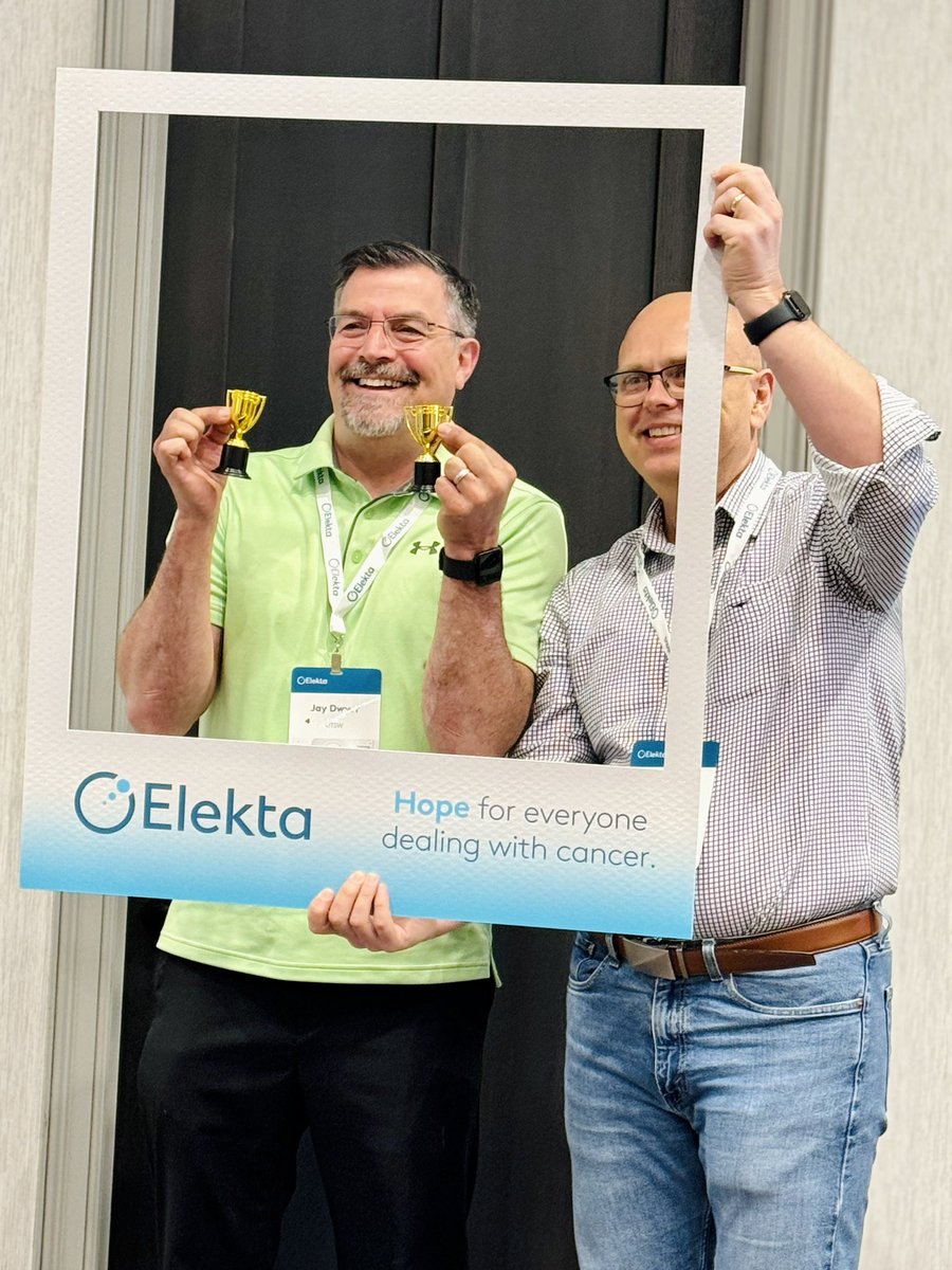 My honor to speak at #ElektaOnlineAdaptive users meeting for #MRgRT. The meeting is insightful and fun! Social media award trophy is adorable: Dr. @KateMRGuidance representing Dr. @LinacAttack, Jay Dwyer and @AGodleyPhD. Can’t wait for the next one!