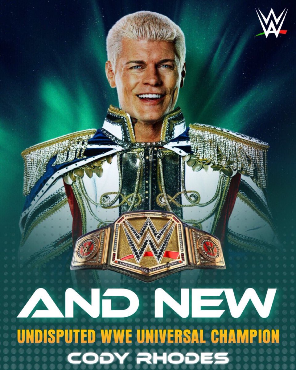 🚨LA STORIA È FINITA!
@CodyRhodes è il nuovo Undisputed WWE Universal Champion.👏

#DMAXWWE