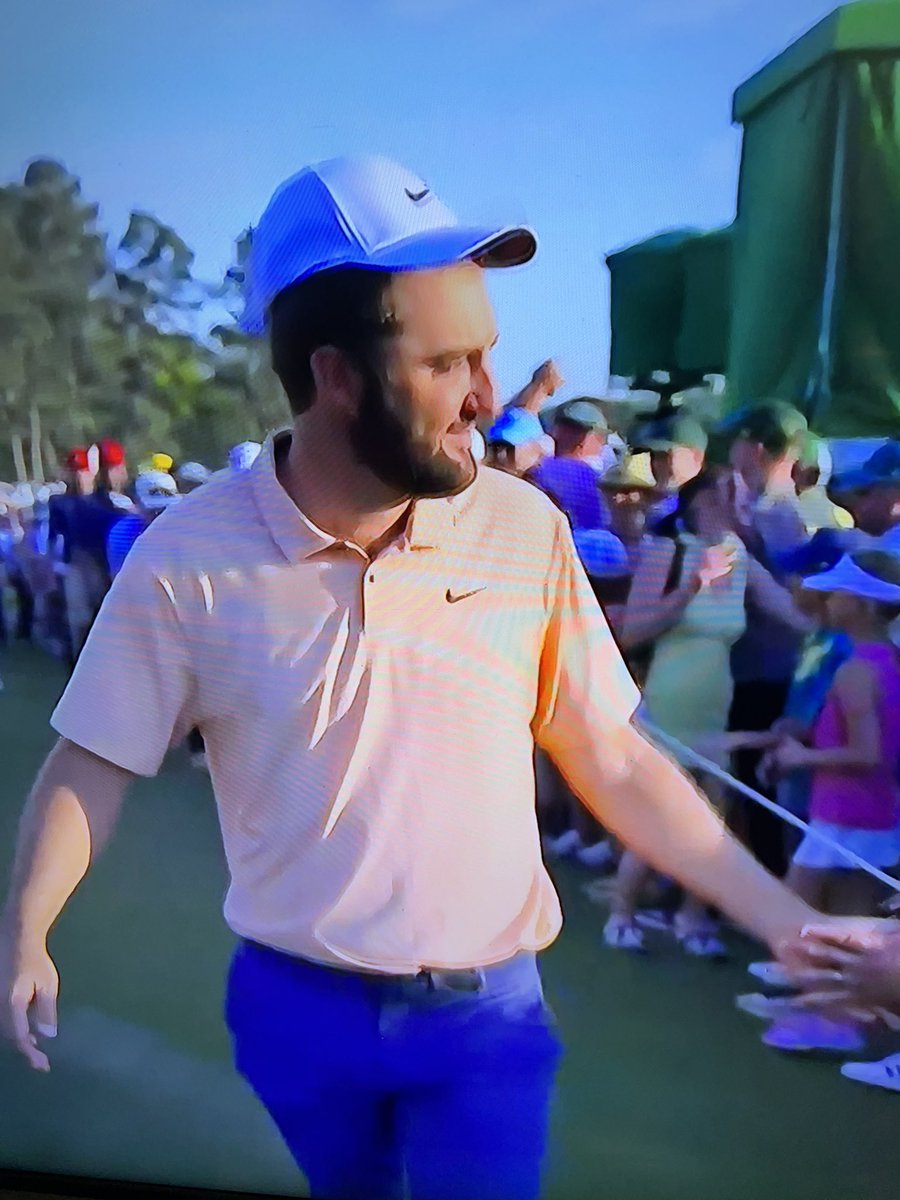 NateGriffFOX26's tweet photo. How would it feel to have had a pupil since the age of 7…and that CURRENT pupil wins the Master’s! #RandySmith https://t.co/1olkne0T54
