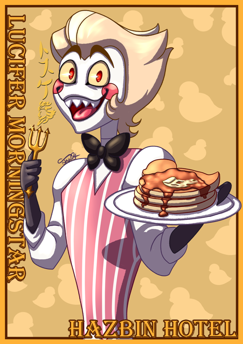 Tosuke06's tweet photo. Sooo.... Who wants pancakes?
#HazbinHotel #LuciferHazbinHotel #LuciferMorningstar https://t.co/1npiRJVfvA