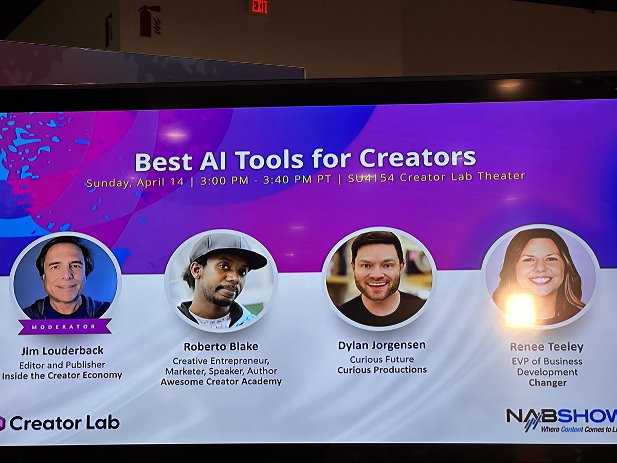 sampsonpaul's tweet image. As usual @robertoblake smashed it on his AI Tools panel at #creatorlab @NABShow here in #Vegas