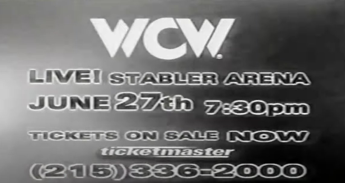 Here's some little bit of history. Mark Yeaton, WWF timekeeper is selling in its package WCW relaunch denim shirt. Clearly they never settled on the final logo, yet.