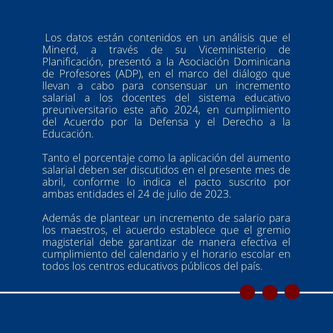 👀📚✍️@EducacionRDo invierte más de RD$120 mil millones en remuneraciones y contribuciones al personal docente📚✍️ En menos de cuatro años, el Ministerio de Educación de la República Dominicana aumentó de RD$66,498 millones a RD$93,449 millones los recursos que dedica al pago…