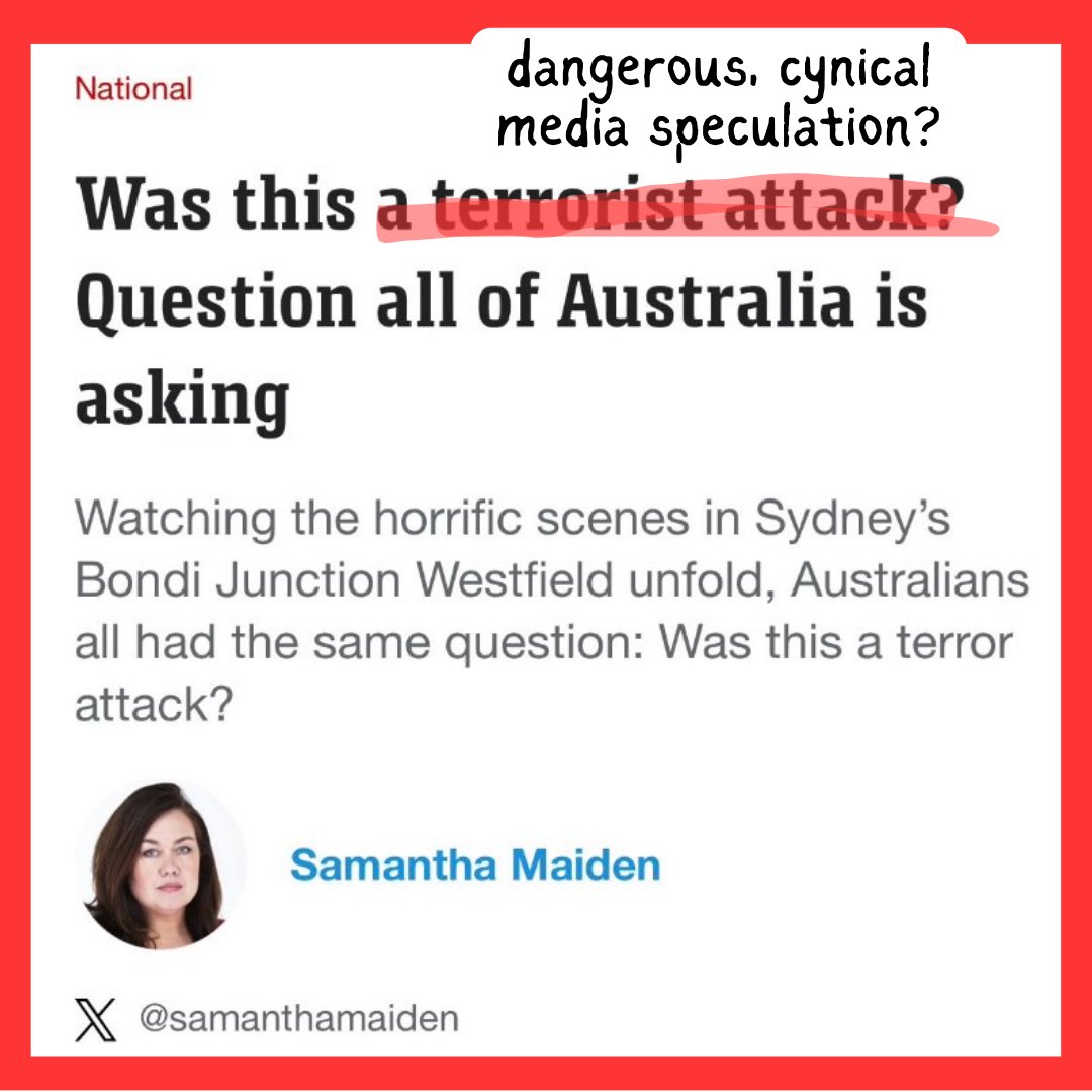 Was this dangerous, cynical, media speculation?
The question all of Australia is asking?
#SamanthaMaiden #BondiJunction #auspol #ausmedia