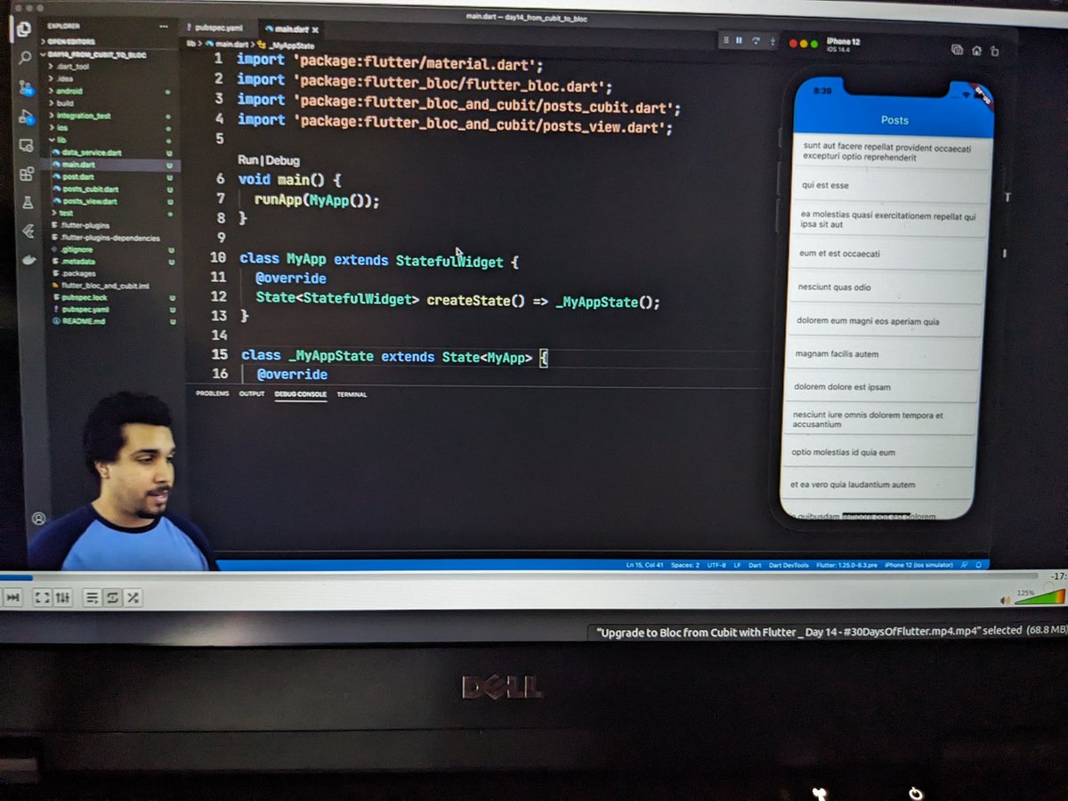 Delbert_kimbi's tweet photo. It's #Day 13 and 14 of #30DaysOfFlutter with @Kilo_Loco. State management with the #Bloc(Cubit) pattern, while playing along with the #jSonPlaceHolder API post end point. More to explore on Bloc in the coming days💯😊. https://t.co/YrrYauAbIz