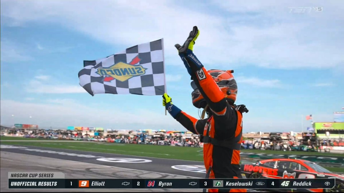 Chase Elliott is the 2024 Texas winner!

It is his first win since 2022 (Oct Talladega)!

He wins under caution on the final lap!

#AutotraderEchoPark400 | #NASCAR