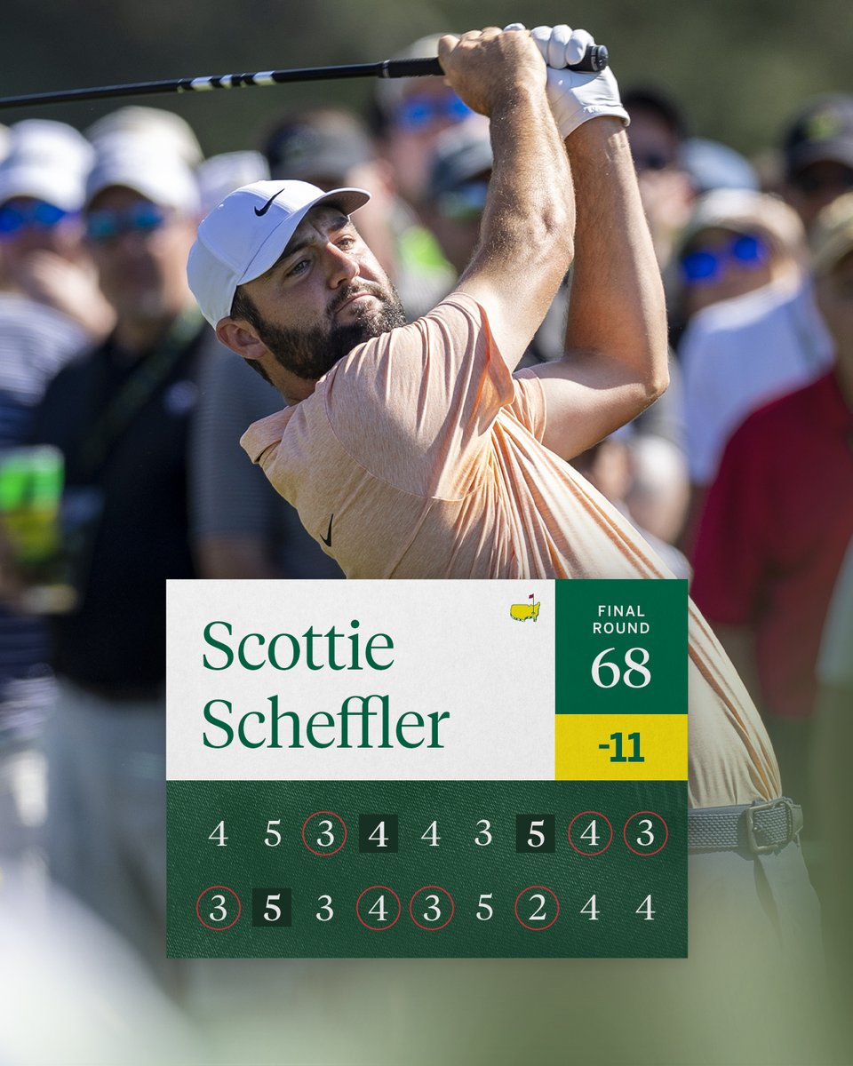 Scottie Scheffler joins an elite group of two-time Masters winners. #themasters
