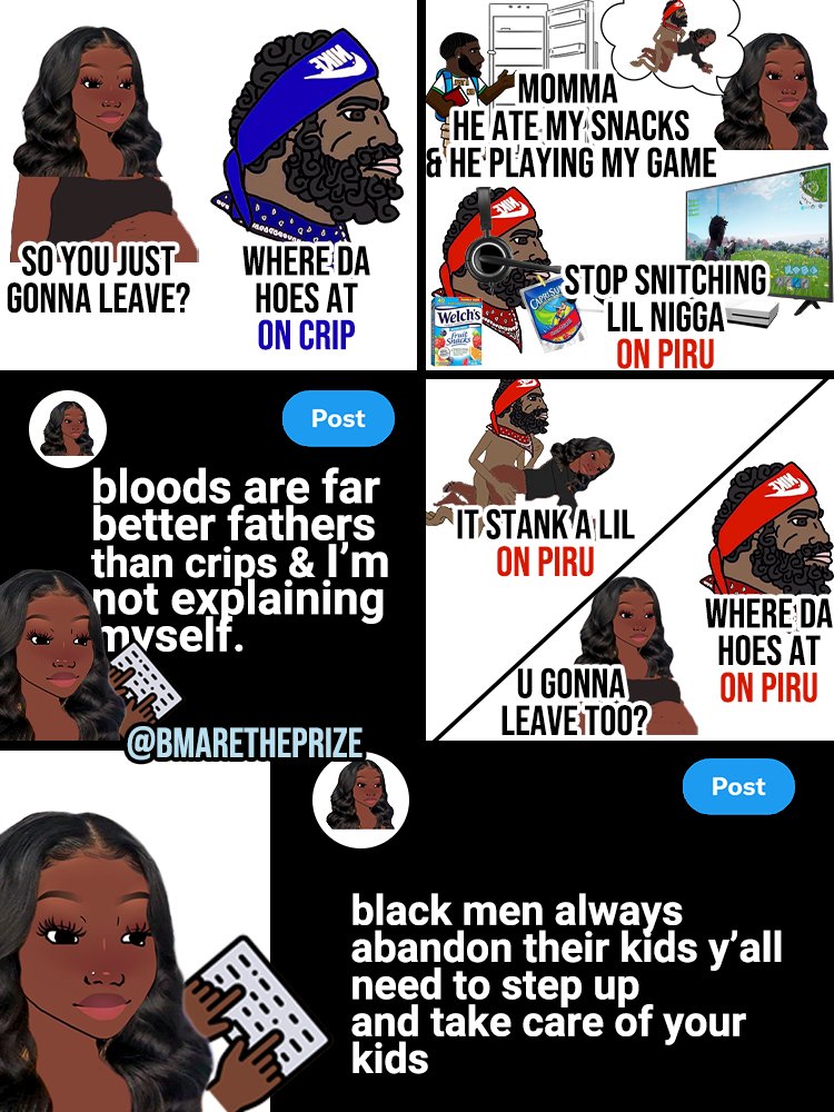 bmaretheprize's tweet photo. On today's episode of Keishaville: "Bloods are far better fathers than crips" https://t.co/utP8V5VnM3
