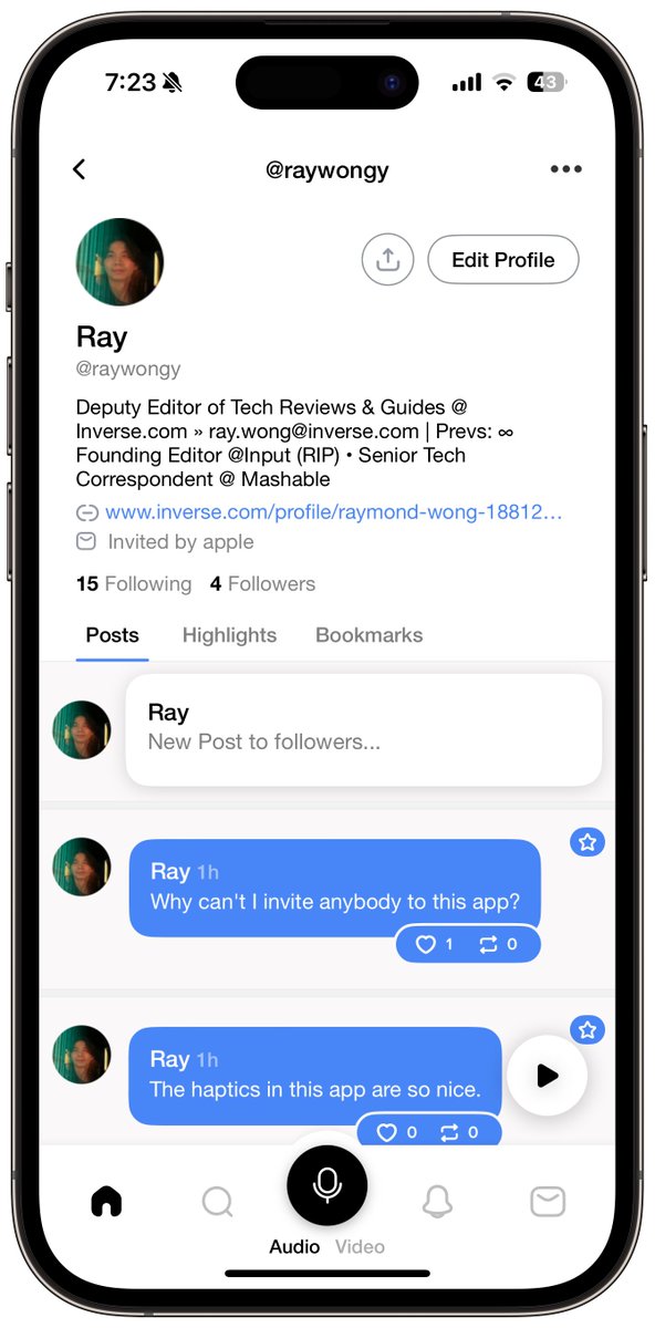 Airchat is a super interesting idea, especially hearing people speak in one language and then the post transcription is in English. Really fascinating app. Shame they turned off invites (for now). If you’re on there, add me: raywongy