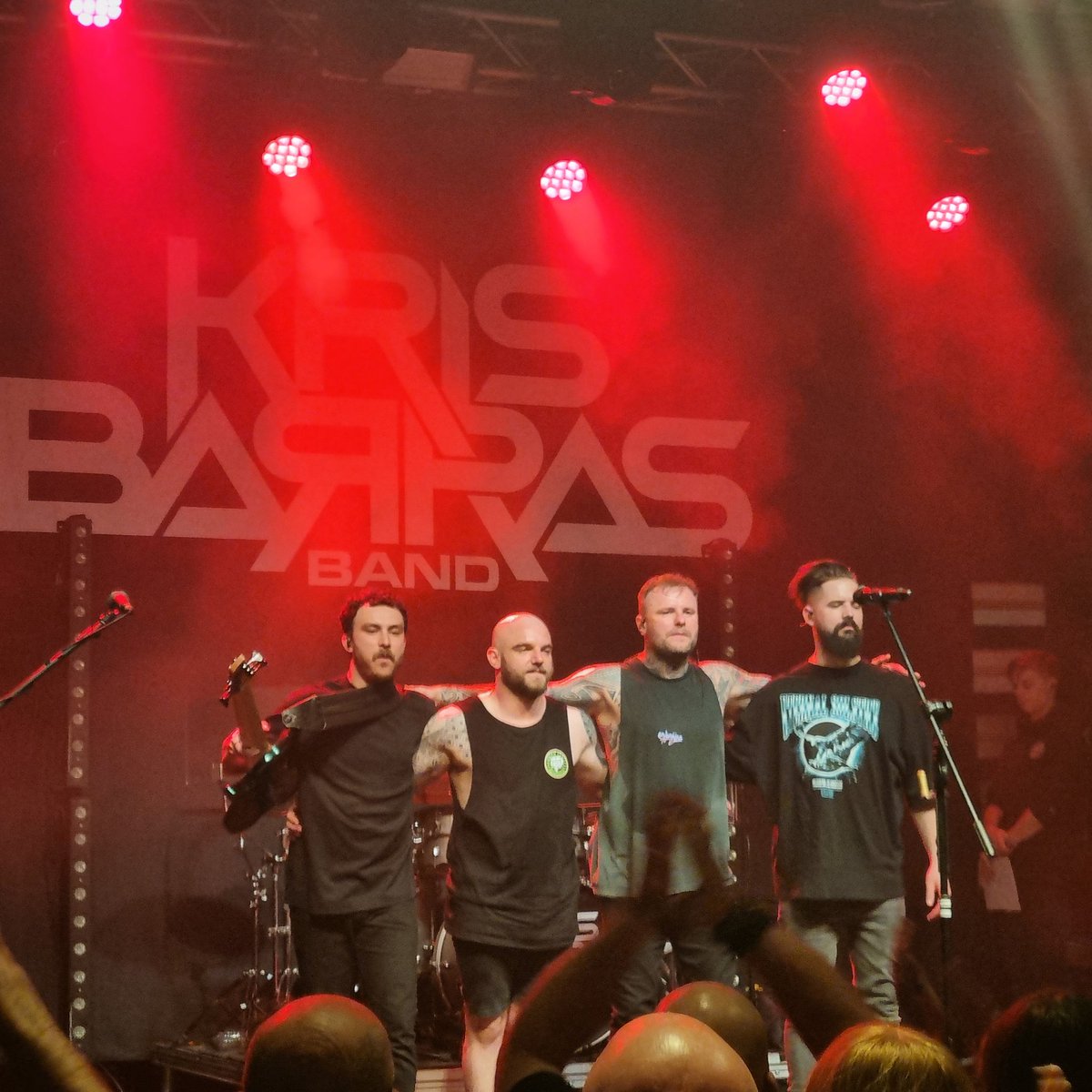 @KrisBarrasBand at the end of their phenomenal set at Manchester Academy Sunday 14th April. #keepmusiclive