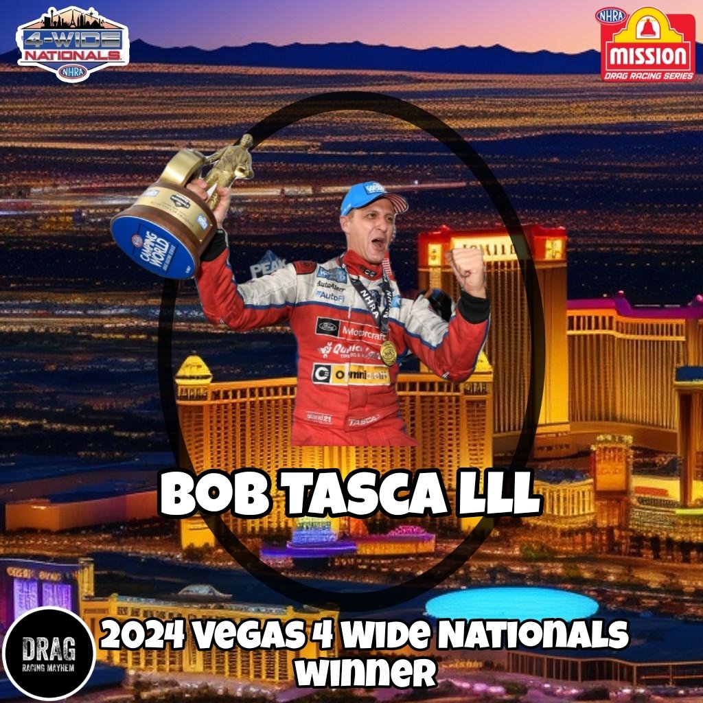 . @Tasca3 WINS THE 4 WIDE NATIONALS 

#NHRA #Vegas4WideNats
