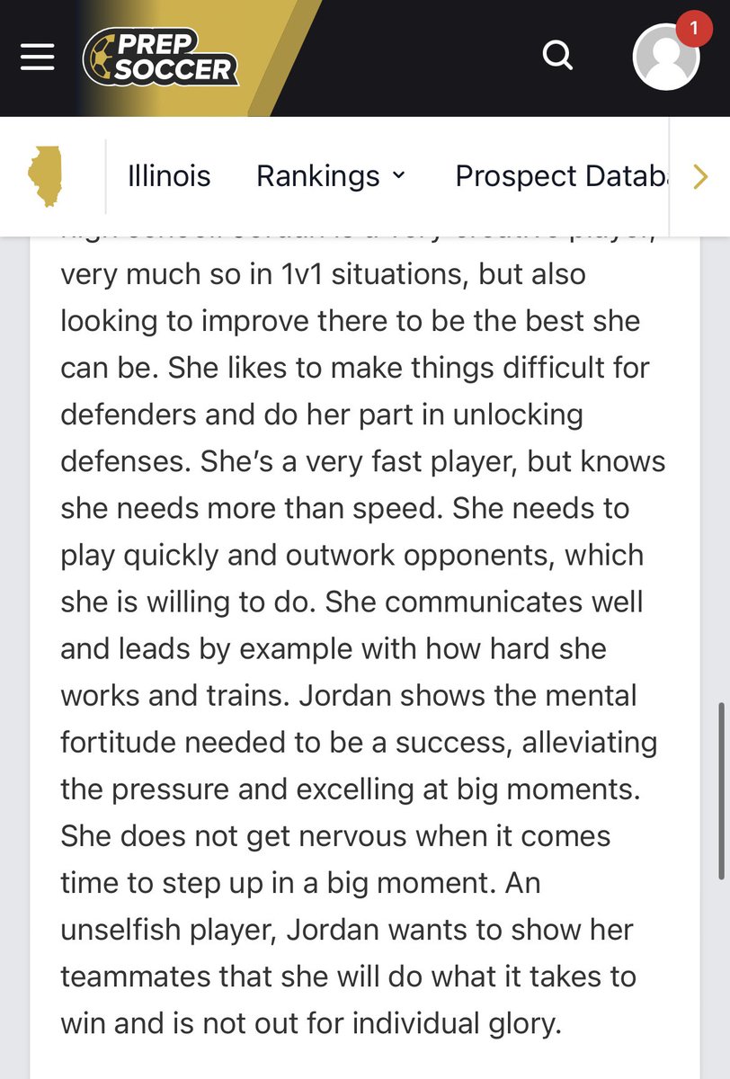 Thank you @mattsmithsoccer and @PrepSoccer for the feature! @ecnlgirls @ChiINTER @goalsoccertrain @ImYouthSoccer @UncommittedGrls @14forcesoccer