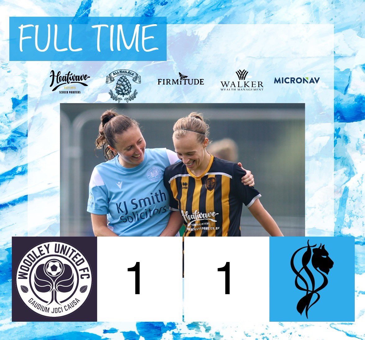 !FULL TIME! Massive congratulations to @woodleyutdlfc_ for finishing 3rd in a promotion season, and also being the only team to take points off of us at our home ground this season 👏 thanks for hosting us today and for your contributions to our celebrations - a quality club 😍