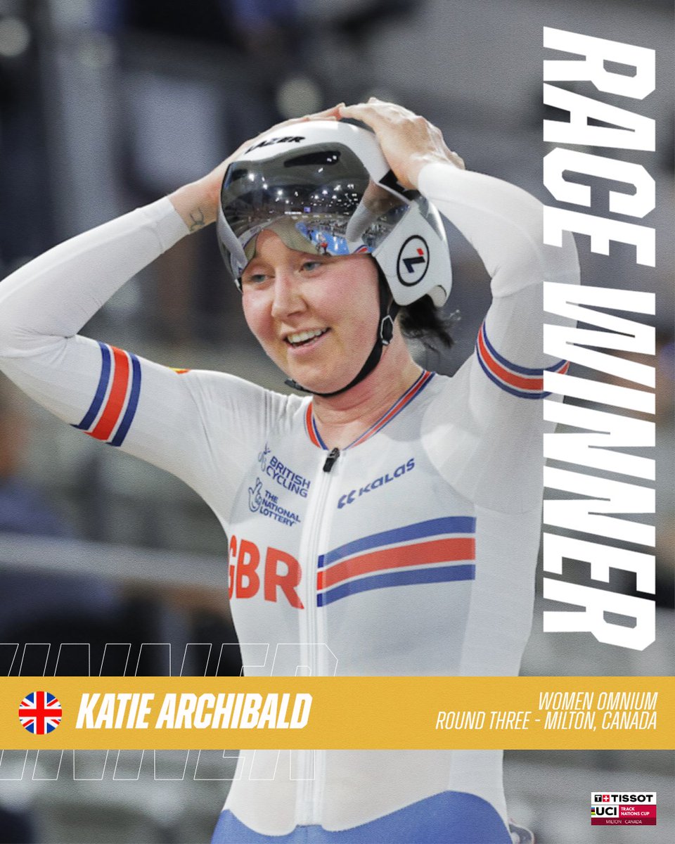 Sweeping up the medals @_katiearchibald 👸👏

🥇 Women Team Pursuit 
🥇 Women Madison 
🥇 Women Omnium 

#TissotNationsCup @BritishCycling