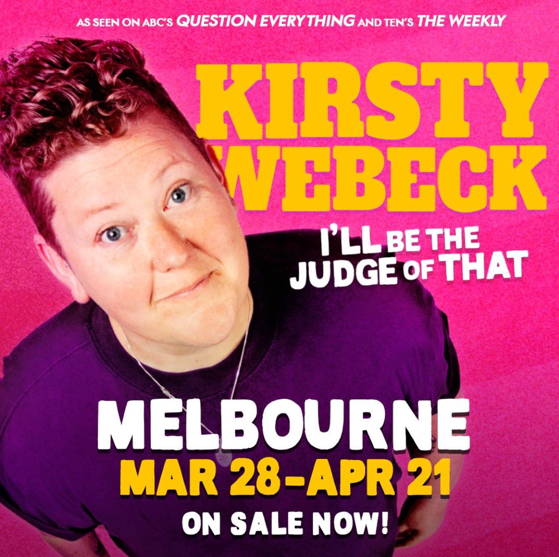 Hello Sydney! You’re next. Coming at you next week with I’ll Be The Judge Of That. Why don’t you…I dunno…come? aucentury.sales.ticketsearch.com/sales/saleseve…